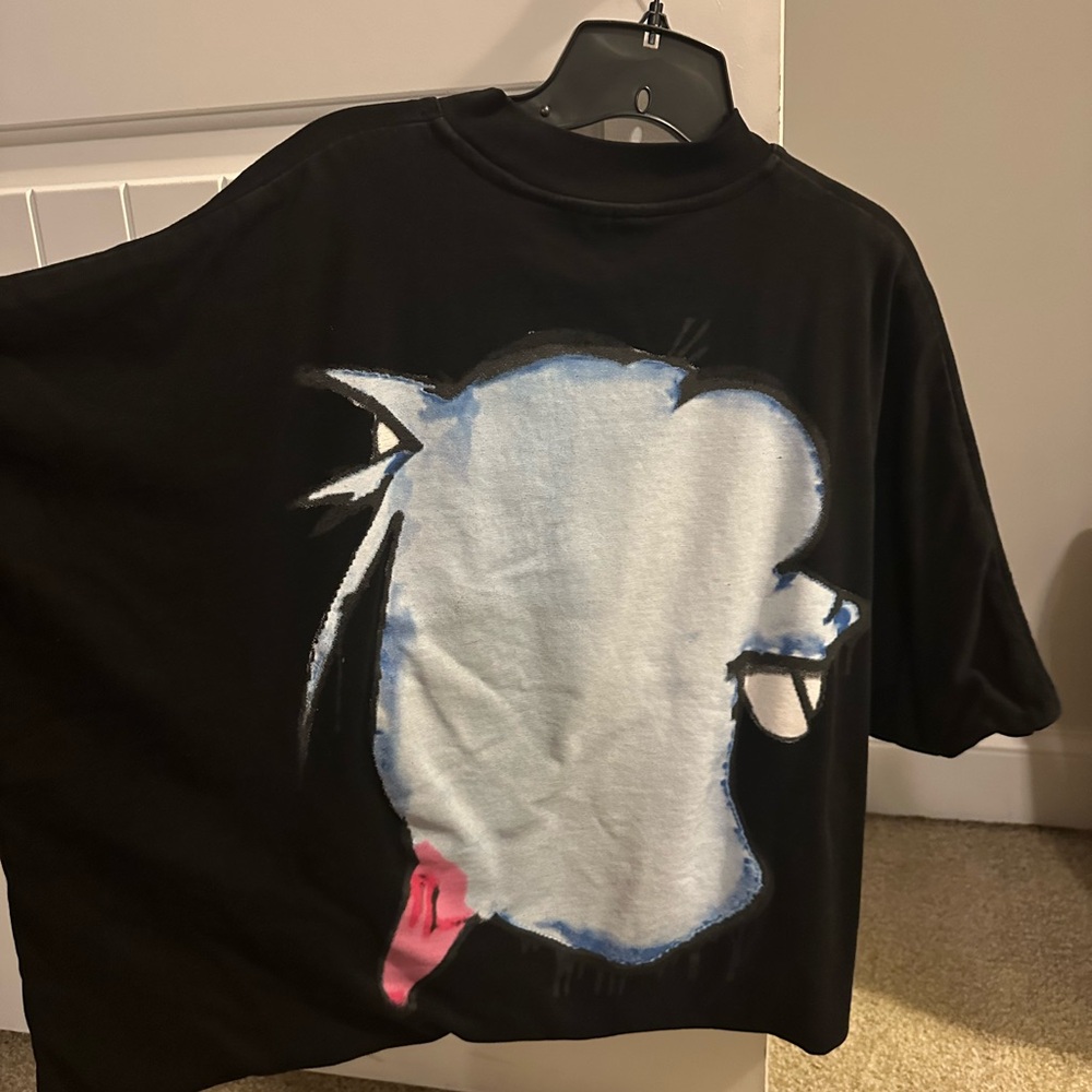 Black Graphic T-Shirt with Abstract Design